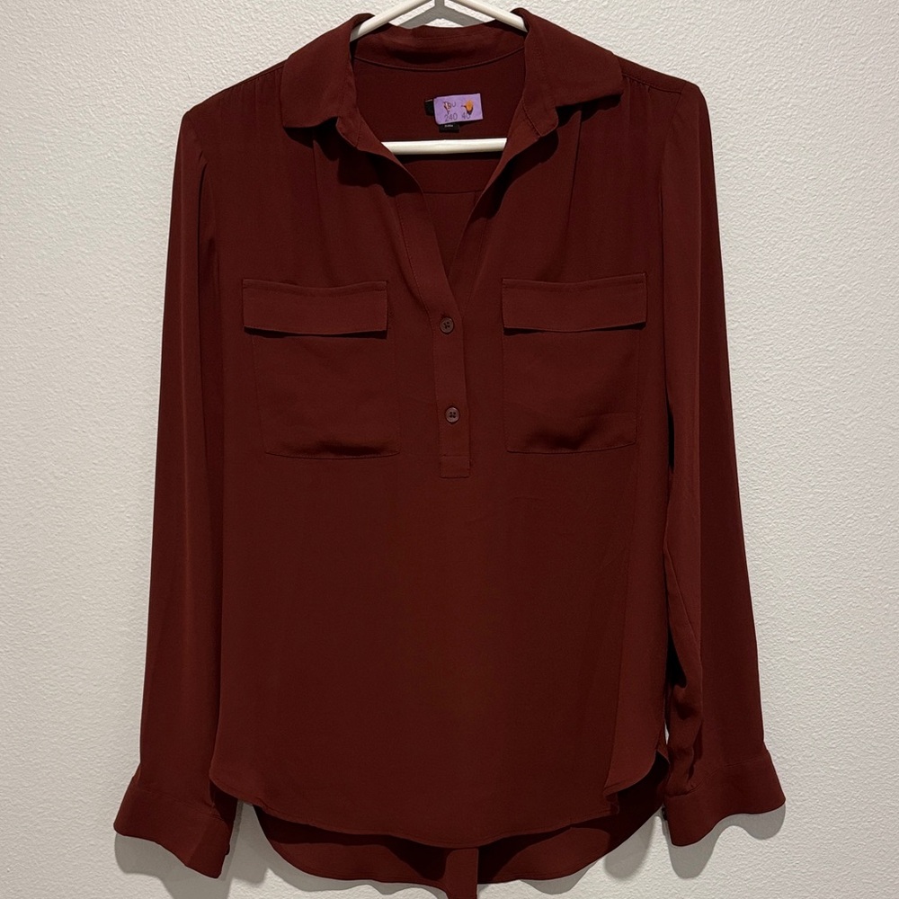 Elegant Women's Brick Red Blouse